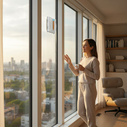 Robot lave-vitre automatique premium – Nettoyeur vitre électrique pour fenêtres et baies vitrées